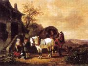 Wouterus Verschuur Waiting before the inn oil painting artist